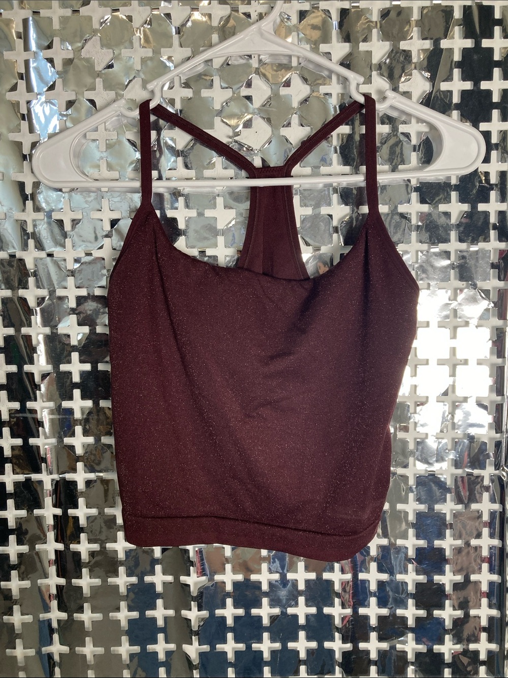 all in motion Sparkle Racerback Cami in Burgundy